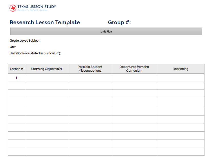 image of Research Lesson Template document